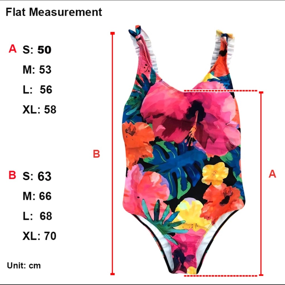 NWT Women flower printed one piece - Picture 5 of 6